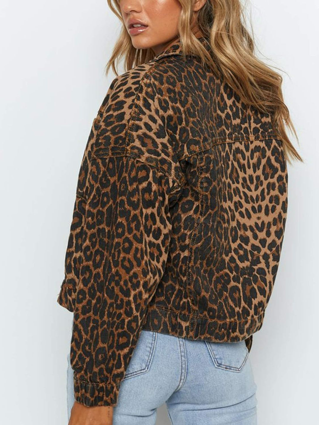 Denim Jacket Leopard Bomber - Luxurise - denim-jacket-leopard-bomber - 