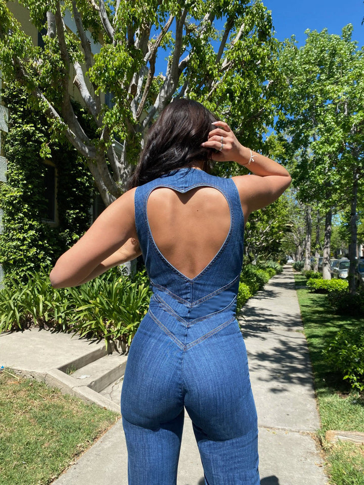 Heart Denim Jumpsuit