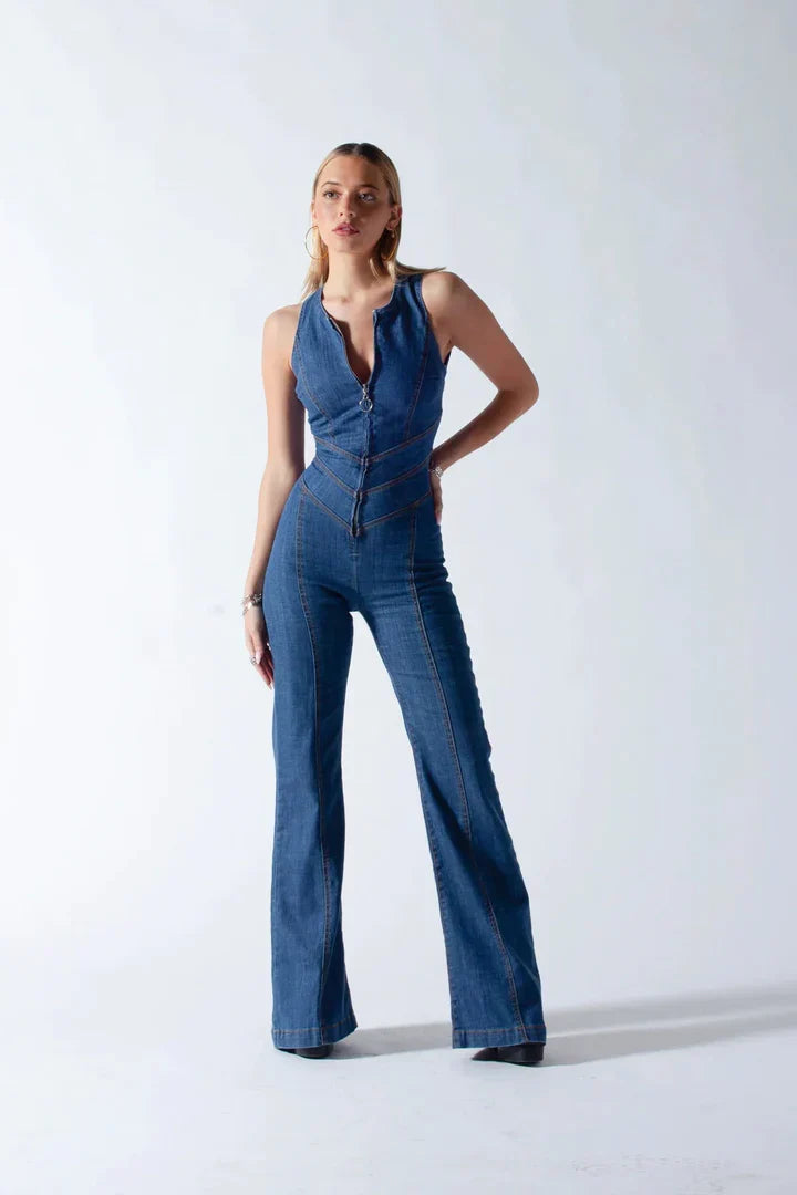 Heart Denim Jumpsuit