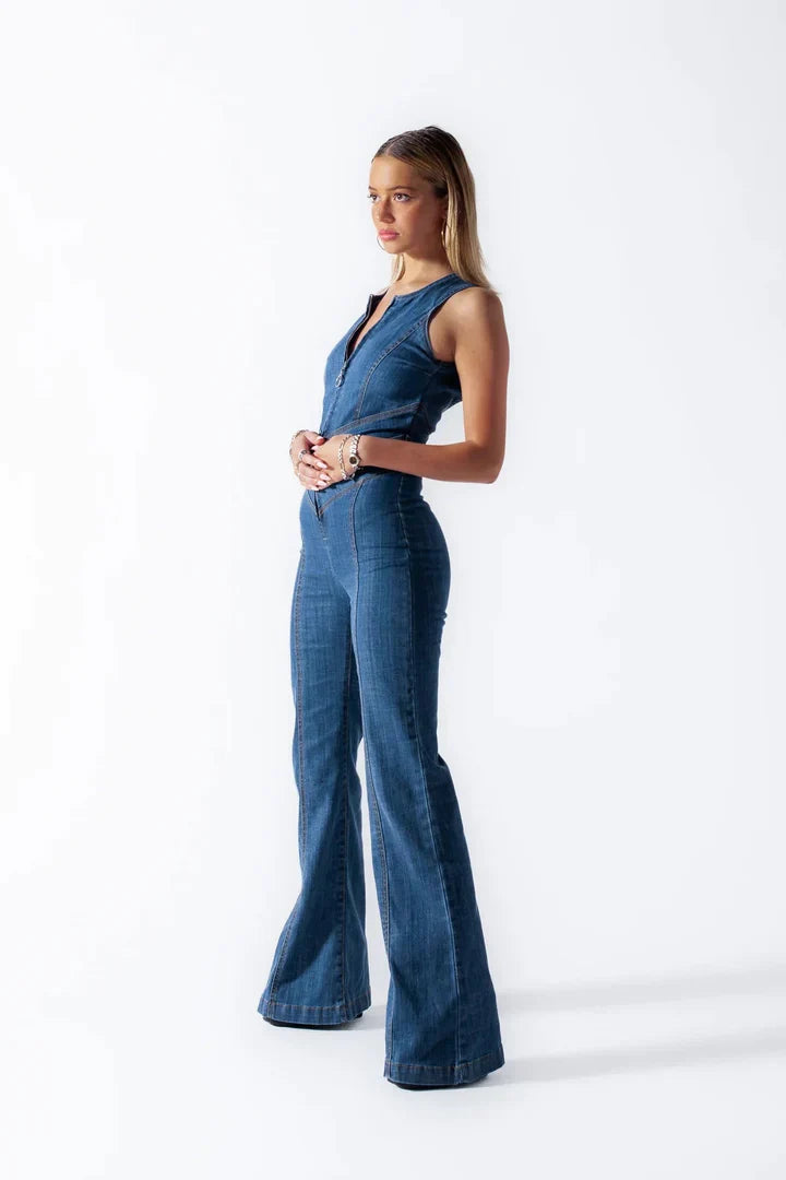 Heart Denim Jumpsuit