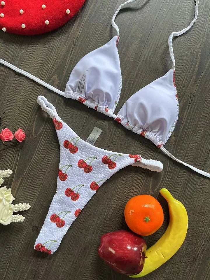 Print Bikini - Luxurise - badmode-vrouwen-schattige-kersenprint-braziliaanse-string-bikini-set-sexy-string-badpak-twee-stukken-badpak-vrouwen-2023-strandkleding - 