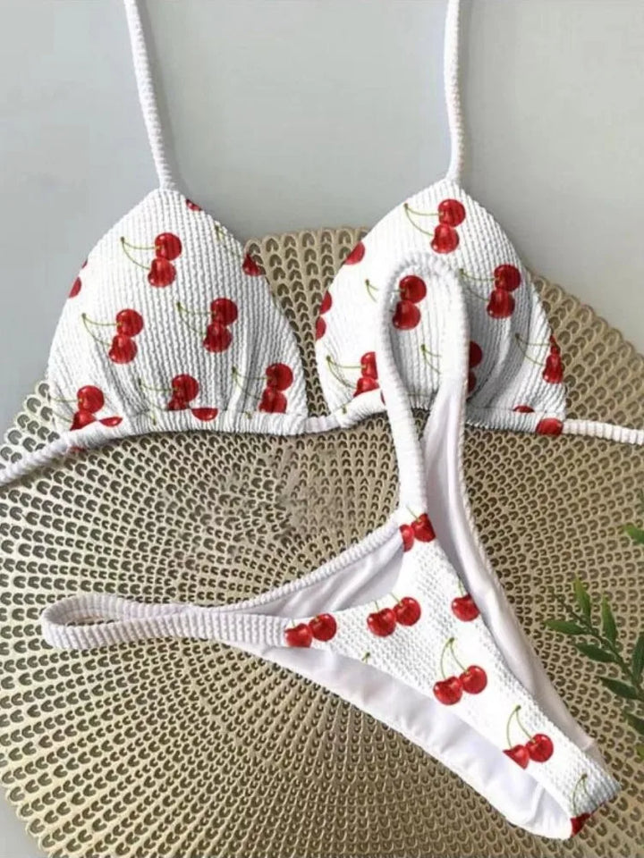 Print Bikini - Luxurise - badmode-vrouwen-schattige-kersenprint-braziliaanse-string-bikini-set-sexy-string-badpak-twee-stukken-badpak-vrouwen-2023-strandkleding - 