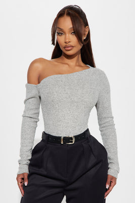 Shoulder Off Long Sleeve Bodysuit