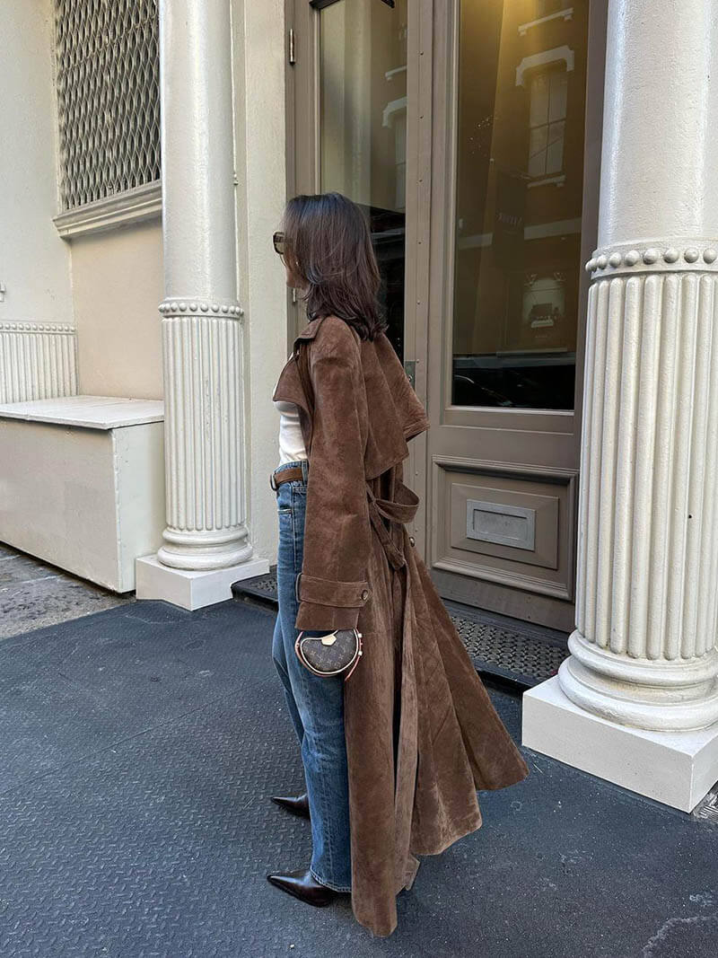 Molly suéde trenchcoat