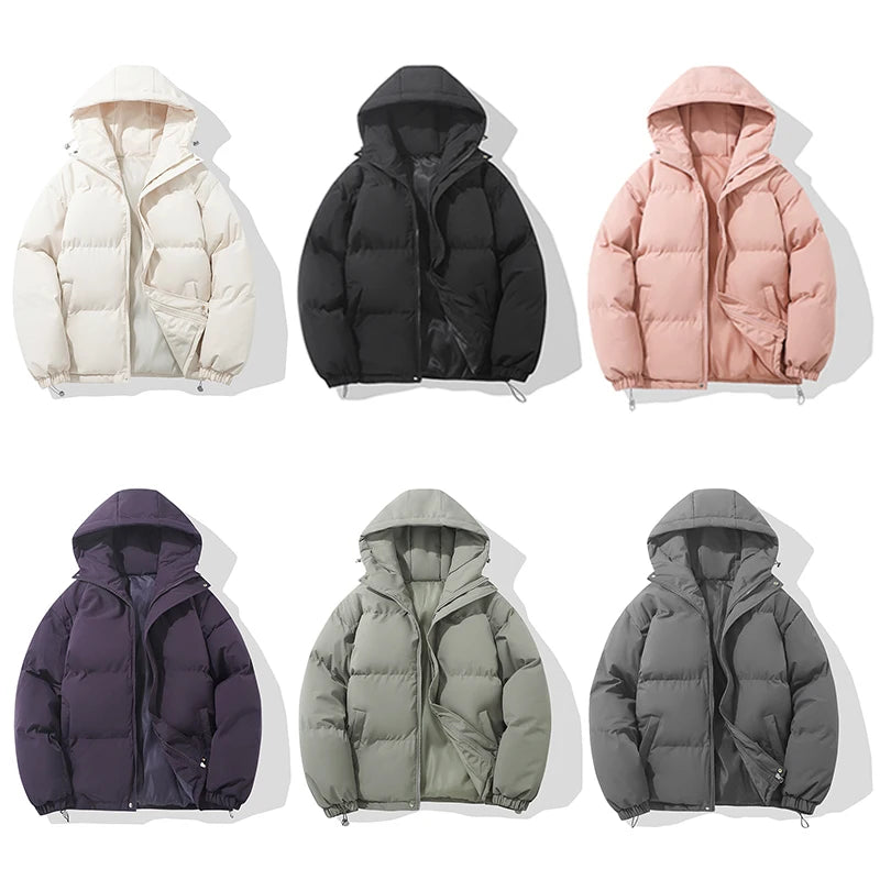 Puffer Jacket Women High Neck Hooded Zipper Design Cotton-Padded Coat - Luxurise - autumn-and-winter-warm-fashion-harajuku-puffer-jacket-women-high-neck-hooded-zipper-design-cotton-padded-coat-abrigo-mujer - 