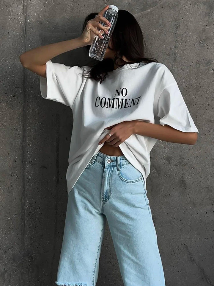 'No Comment' Oversized Tee - Luxurise - no-comment-oversized-tee - 