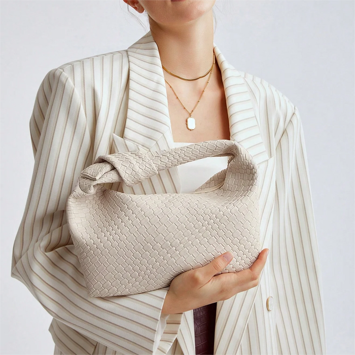 Small Woven 'ALICE' Knot handbag Premium Vegan Leather - Luxurise - small-woven-alice-knot-handbag - 