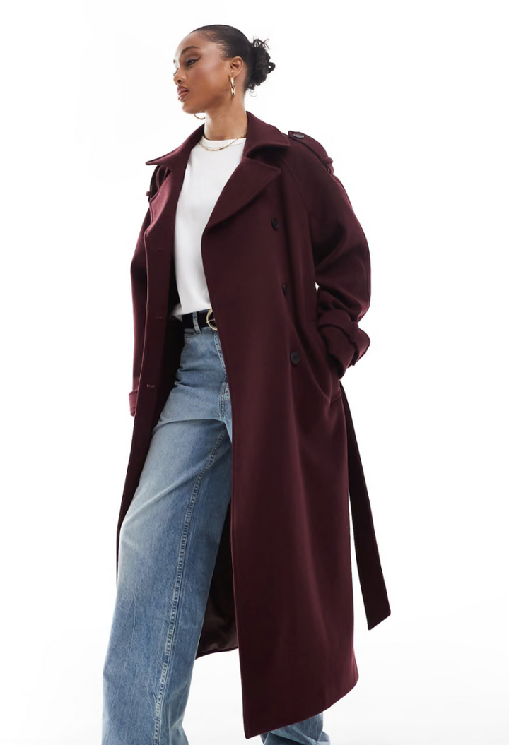 Burgundy Trench Coat - Luxurise - burgundy-trench-coat - 