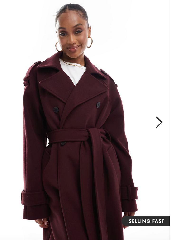 Burgundy Trench Coat - Luxurise - burgundy-trench-coat - 