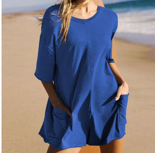 Sharon Oversized Shirt Romper - Luxurise - oversized-shirt-romper - 