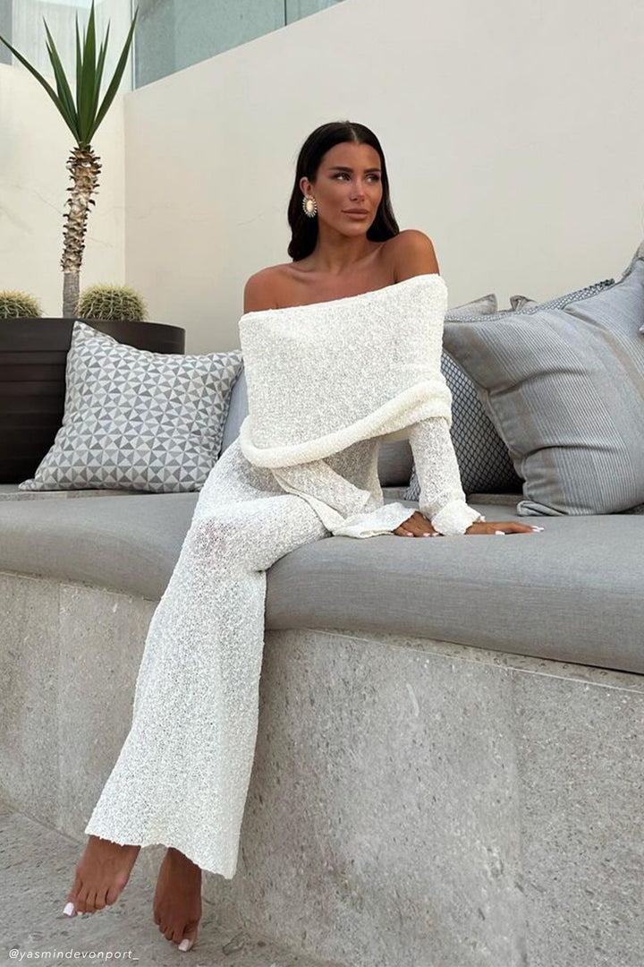 Isobella Off Shoulder Boucle Maxi Dress - Luxurise - marisol-off-shoulder-boucle-maxi-dress - Dresses